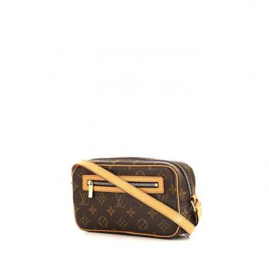 Louis Vuitton Cité small model shoulder bag in brown monogram canvas and natural leather
