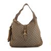 Gucci Jackie handbag in grey monogram canvas and grey leather - 360 thumbnail
