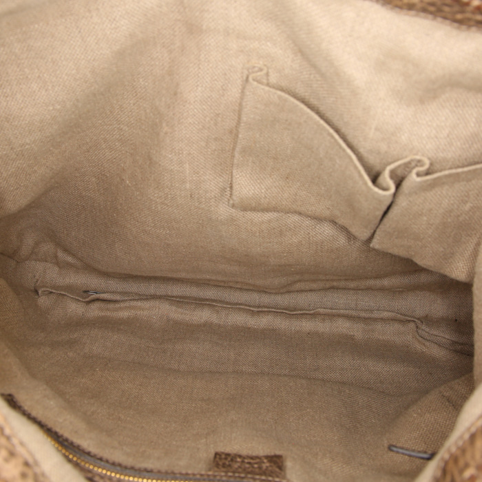 Borsa Gucci Jackie in tela monogram grigia e pelle grigia - Detail D3