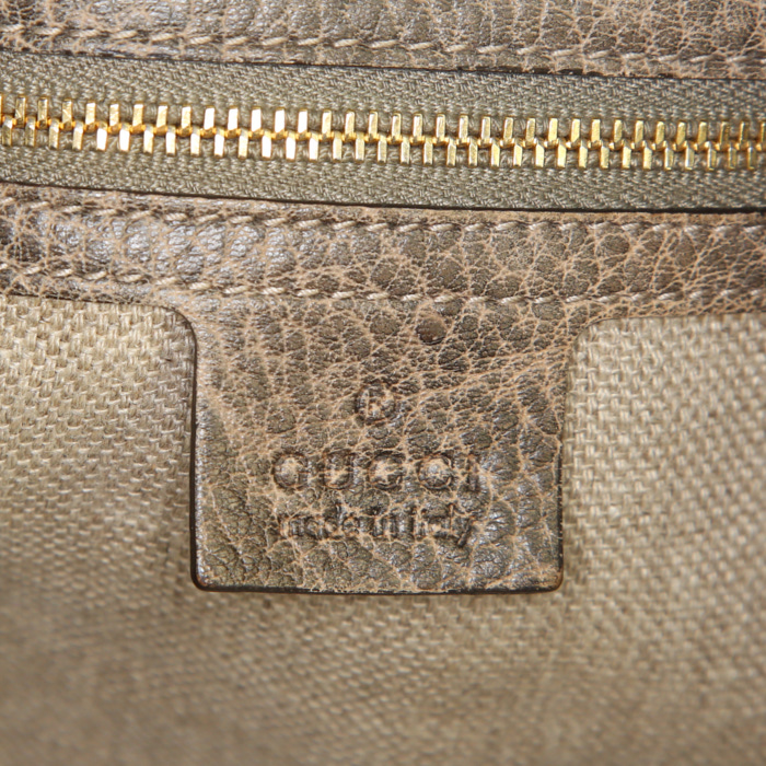 Gucci Jackie handbag in grey monogram canvas and grey leather - Detail D4