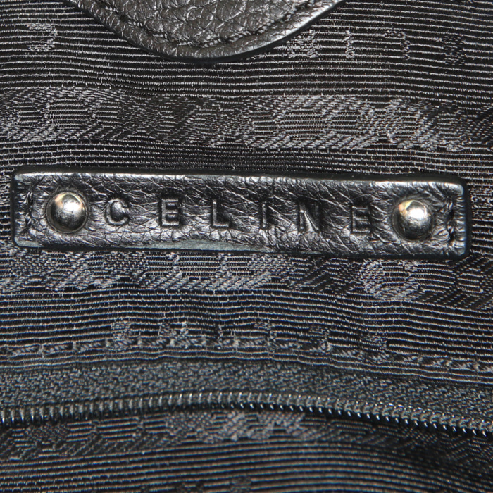 Bolso de mano Celine Vintage en cuero granulado negro - Detail D3