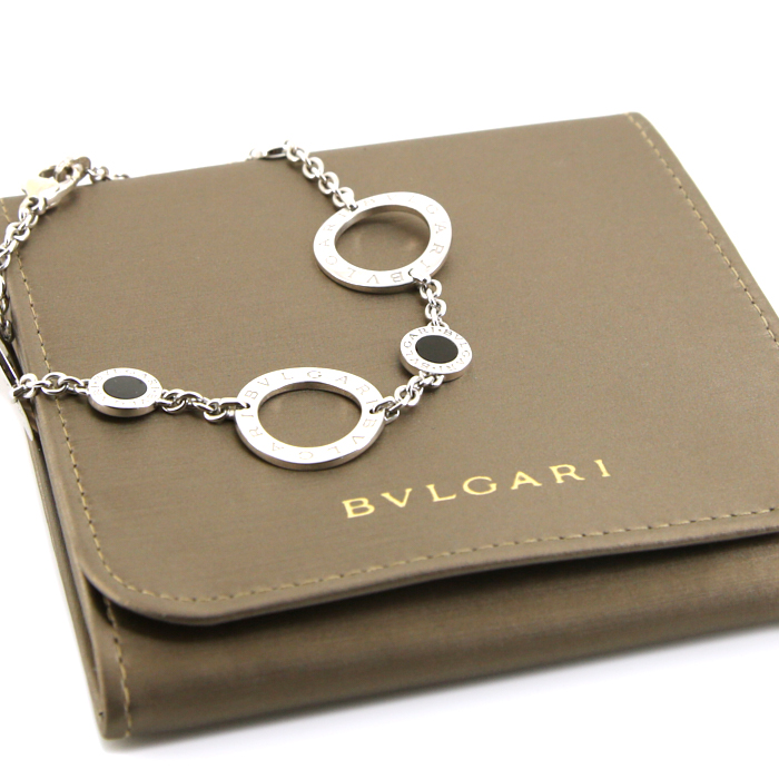 Flexible Bulgari bracelet in white gold and onyx - Detail D2