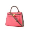Hermes Kelly 25 cm handbag in azalea pink and etoupe epsom leather - 00pp thumbnail