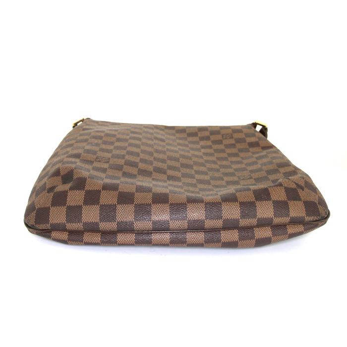 Louis Vuitton Musette Salsa shoulder bag in brown damier canvas and brown leather - Detail D4