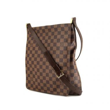 Sac bandoulière Louis Vuitton Musette Salsa en toile damier marron et cuir marron