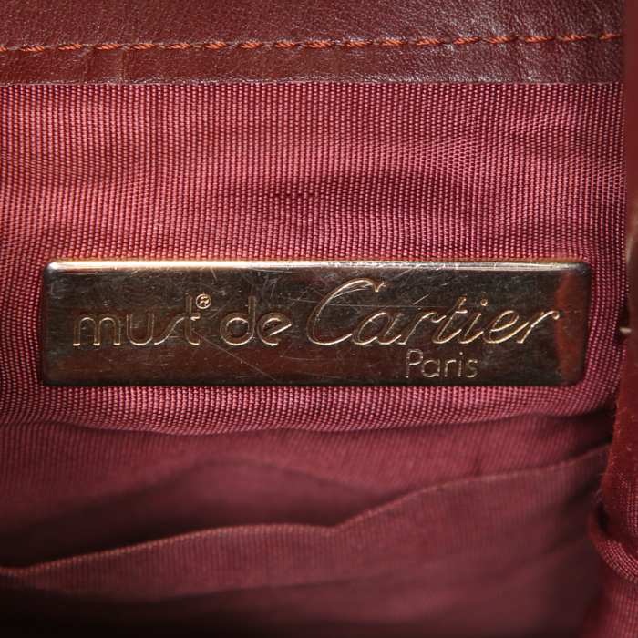 Bolso Cabás Cartier en cuero color burdeos - Detail D3