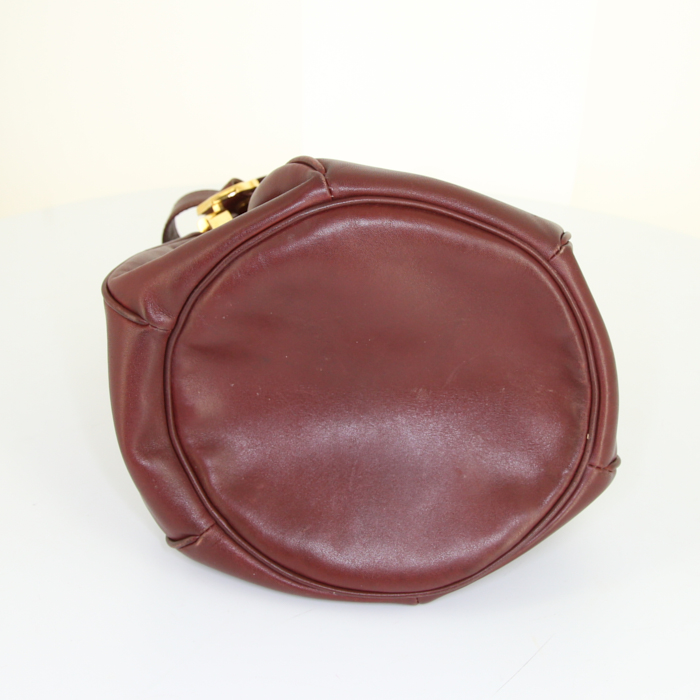 Sac cabas Cartier en cuir bordeaux - Detail D4