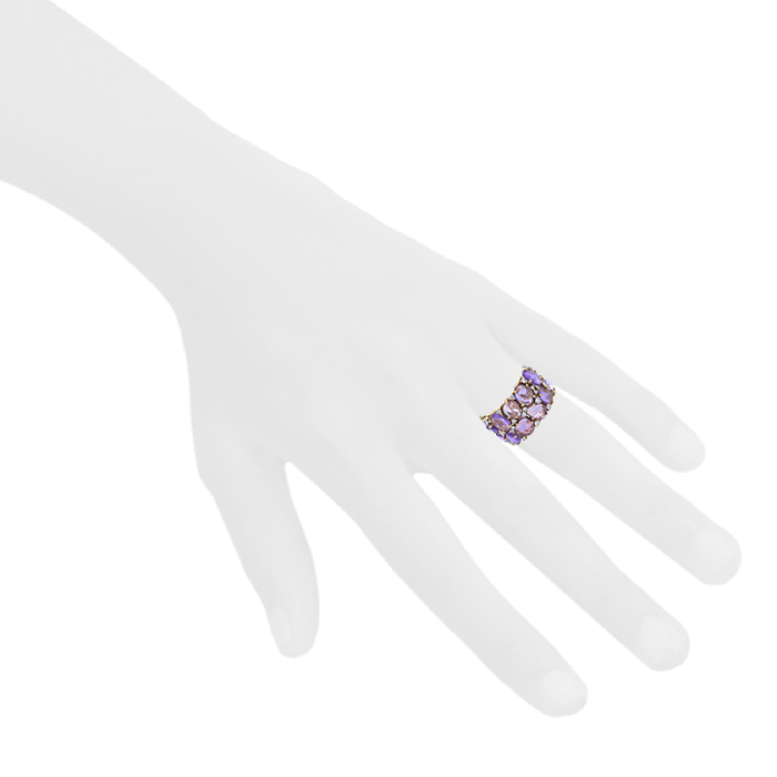 Pomellato Lulu sleeve ring in pink gold, amethysts and diamonds - Detail D1