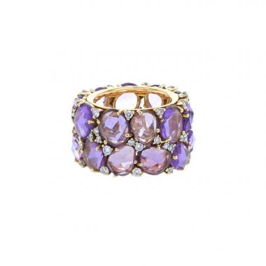 Pomellato Lulu Amethyst Diamond Rose Gold Ring – Opulent Jewelers