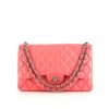 Chanel Timeless jumbo shoulder bag in pink quilted leather - 360 thumbnail