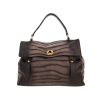 Bolso de mano Yves Saint Laurent Muse Two modelo grande en cuero gris y ante gris - 360 thumbnail