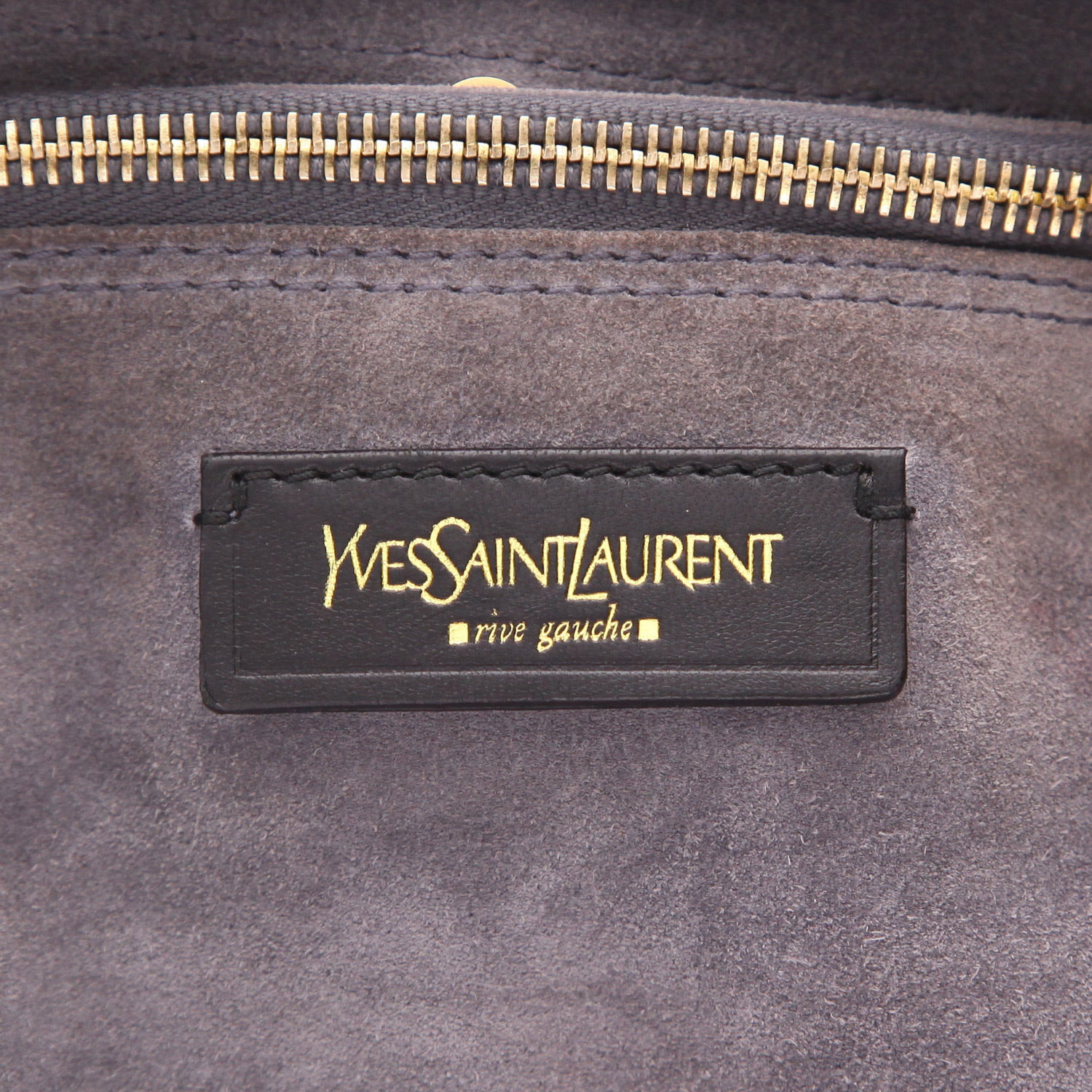 Borsa Yves Saint Laurent Muse Two modello grande in pelle grigia simil coccodrillo e camoscio grigio - Detail D2