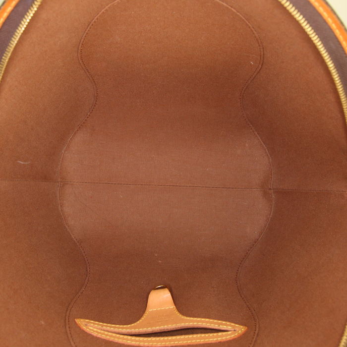 Sac à main Louis Vuitton Ellipse grand modèle en toile monogram marron et cuir naturel - Detail D2