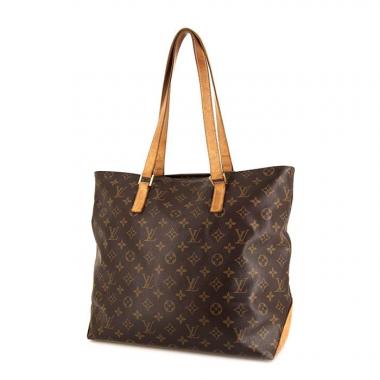 Sac à main Louis Vuitton Mezzo en toile monogram marron et cuir naturel