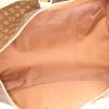 Borsa da viaggio Louis Vuitton Keepall 60 cm in tela monogram cerata marrone e pelle naturale - Detail D3 thumbnail