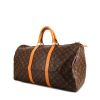 Sac de voyage Louis Vuitton Keepall 50 cm en toile monogram marron et cuir naturel - 00pp thumbnail