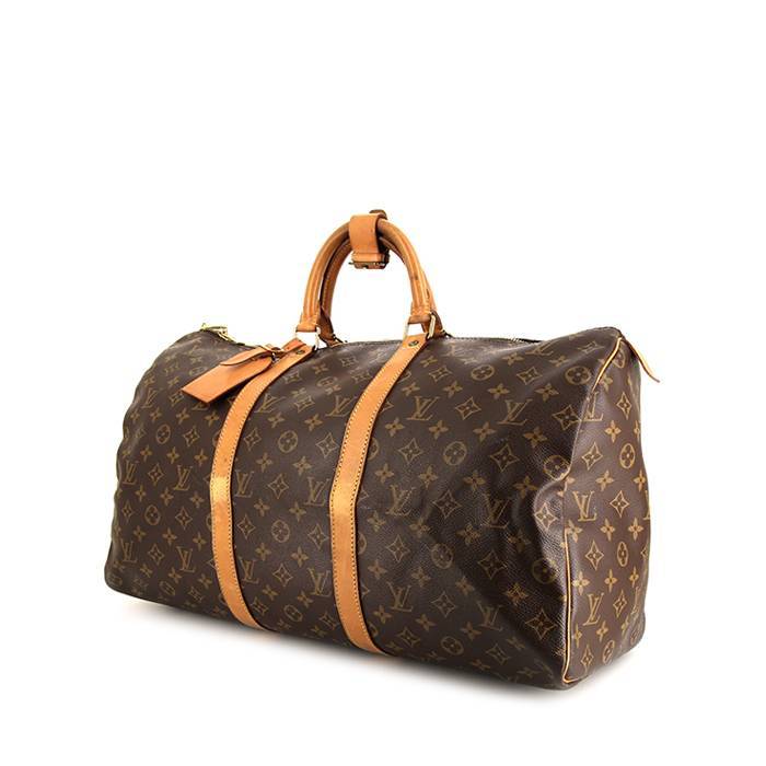 Louis Vuitton Keepall 50 cm Travel Bag in Brown Monogram Canvas and