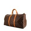 Borsa da viaggio Louis Vuitton  Keepall 50 in tela monogram marrone e pelle naturale - 00pp thumbnail