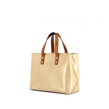 Sac à main Louis Vuitton Reade petit modèle en cuir verni monogram bicolore et cuir naturel