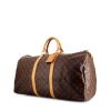 Sac de voyage Louis Vuitton  Keepall 55 en toile monogram marron et cuir naturel - 00pp thumbnail