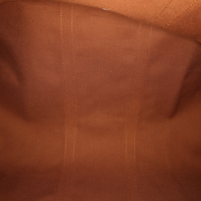 Bolsa de viaje Louis Vuitton  Keepall 55 en lona Monogram marrón y cuero natural - Detail D2
