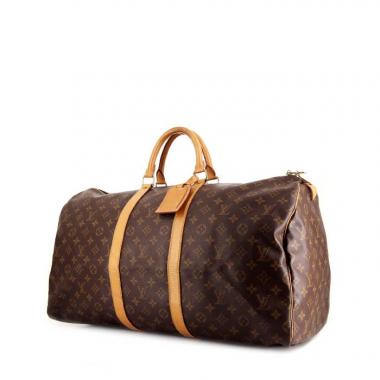 Keepall 55 Macassar Duffle bag in Monogram Coated Canvas, Lacquered Me