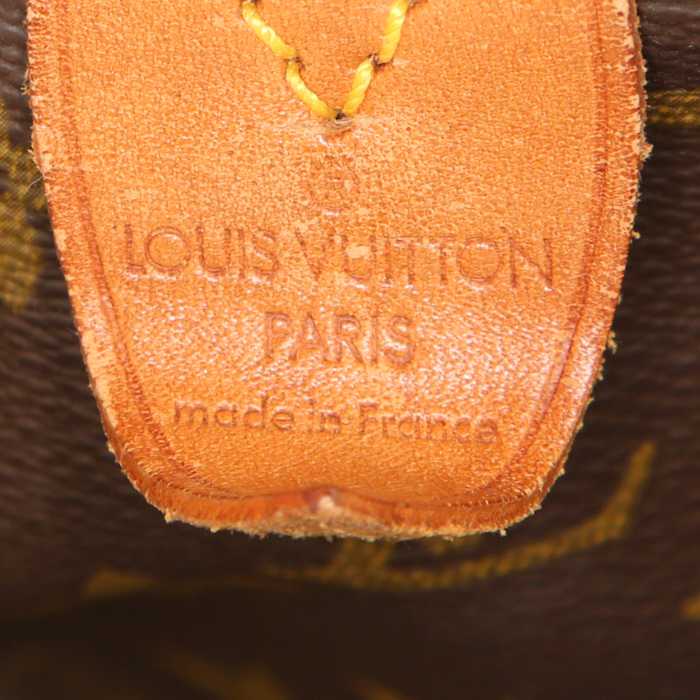Borsa da viaggio Louis Vuitton  Keepall 60 in tela monogram marrone e pelle naturale - Detail D3