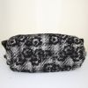 Chanel Petit Shopping handbag in grey and black tweed and black leather - Detail D4 thumbnail