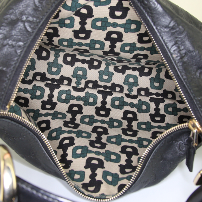 Borsa Gucci Mors in pelle monogram nera - Detail D2