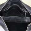 Celine Side Lock bag in black leather and beige linen - Detail D2 thumbnail