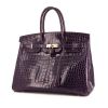 Hermes Birkin 35 cm handbag in purple porosus crocodile - 00pp thumbnail