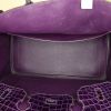 Hermes Birkin 35 cm handbag in purple porosus crocodile - Detail D2 thumbnail