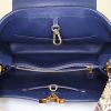 Louis Vuitton Capucines medium model handbag in blue grained leather and beige python - Detail D2 thumbnail