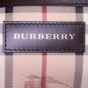 Shopping bag Burberry Canterbury in tela Haymarket beige e pelle nera - Detail D3 thumbnail