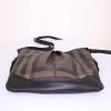 Burberry Dryden shoulder bag in brown and black Haymarket canvas and black leather - Detail D4 thumbnail