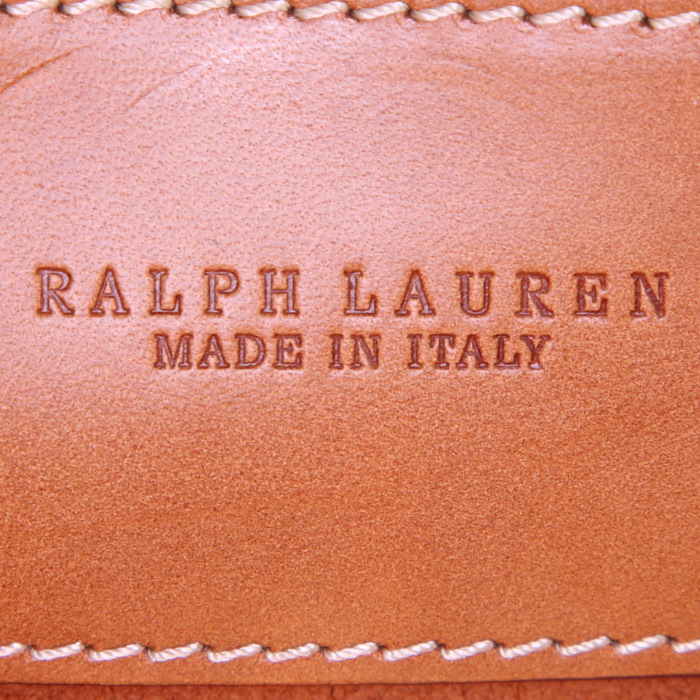 Ralph Lauren shopping bag in brown leather - Detail D3