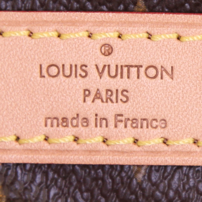 Bolso de mano Louis Vuitton Speedy Editions Limitées en lona Monogram marrón y cuero natural - Detail D4
