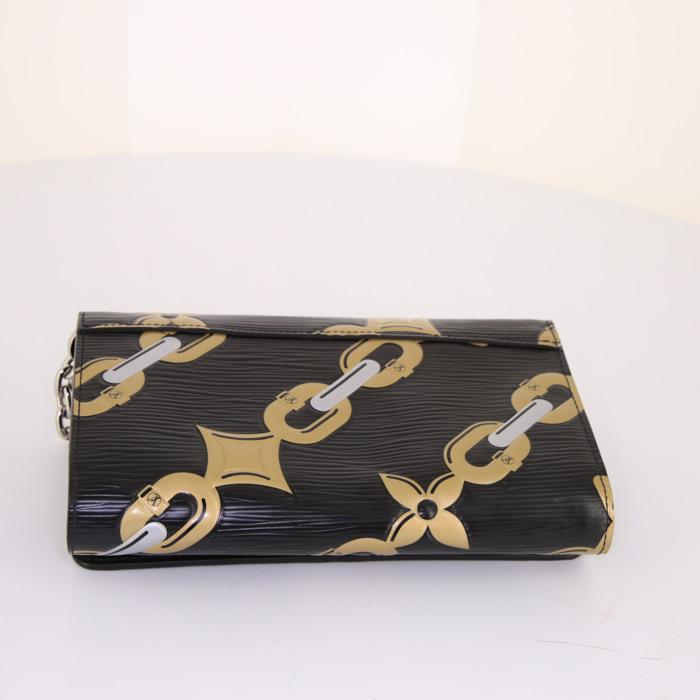 Louis Vuitton Twist handbag/clutch in black epi leather - Detail D4
