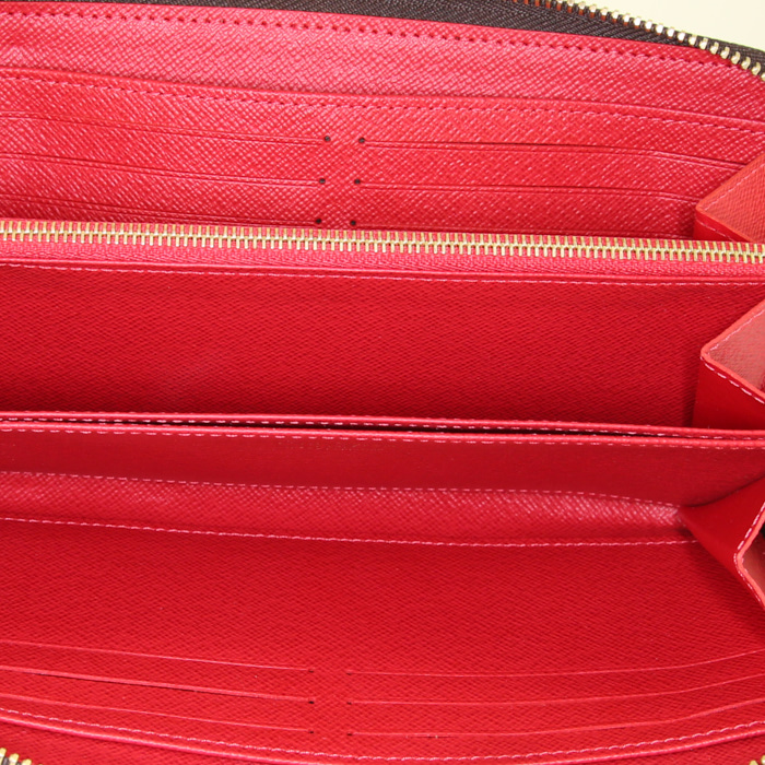 Portafogli Louis Vuitton Zippy in tela monogram cerata marrone a motivo patchwork - Detail D2