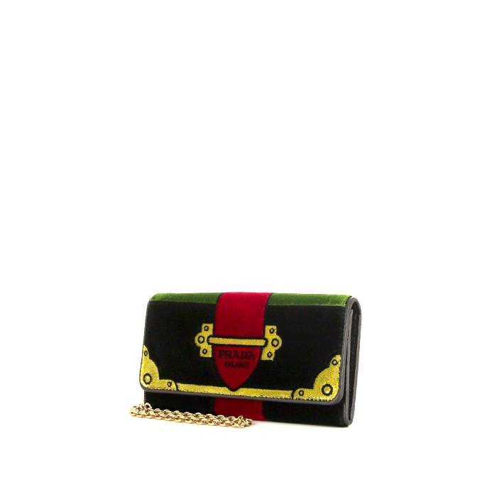 Pochette Prada Cahier en velours vert , rouge jaune et noir - 00pp