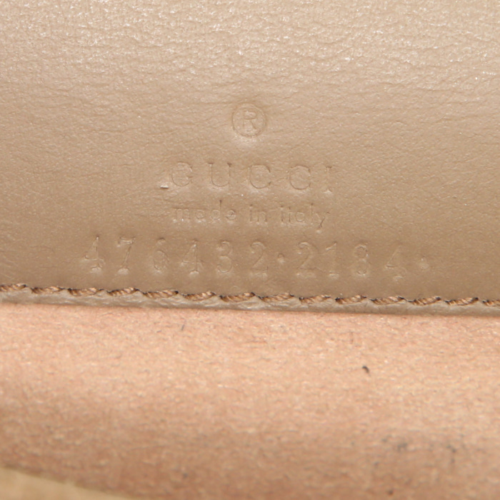 Borsa da spalla o a mano Gucci Dionysus mini in tela monogram cerata beige e tessuto scamosciato beige - Detail D4