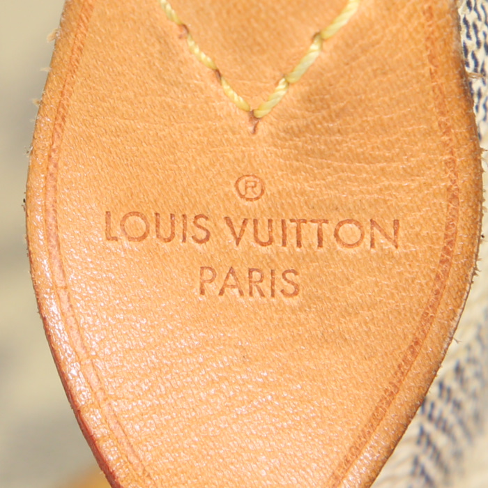 Louis Vuitton Totally handbag in azur damier canvas and natural leather - Detail D3