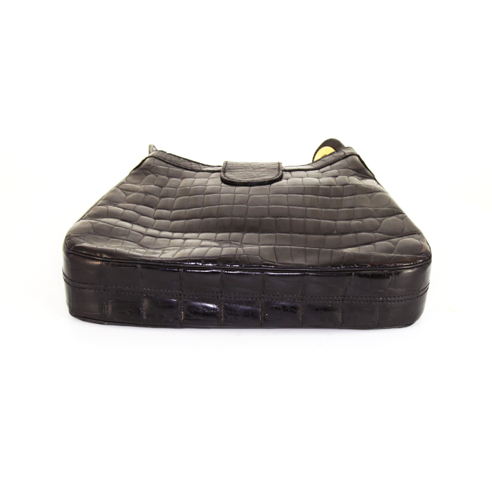 Celine Vintage handbag in black crocodile - Detail D4