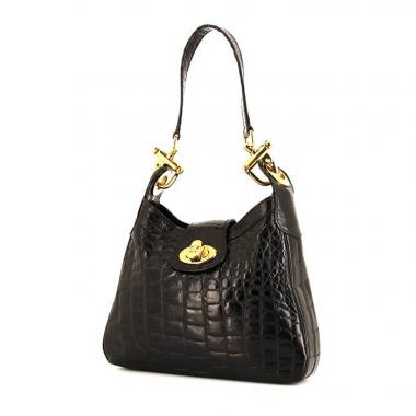 Borsa Celine Vintage in coccodrillo nero