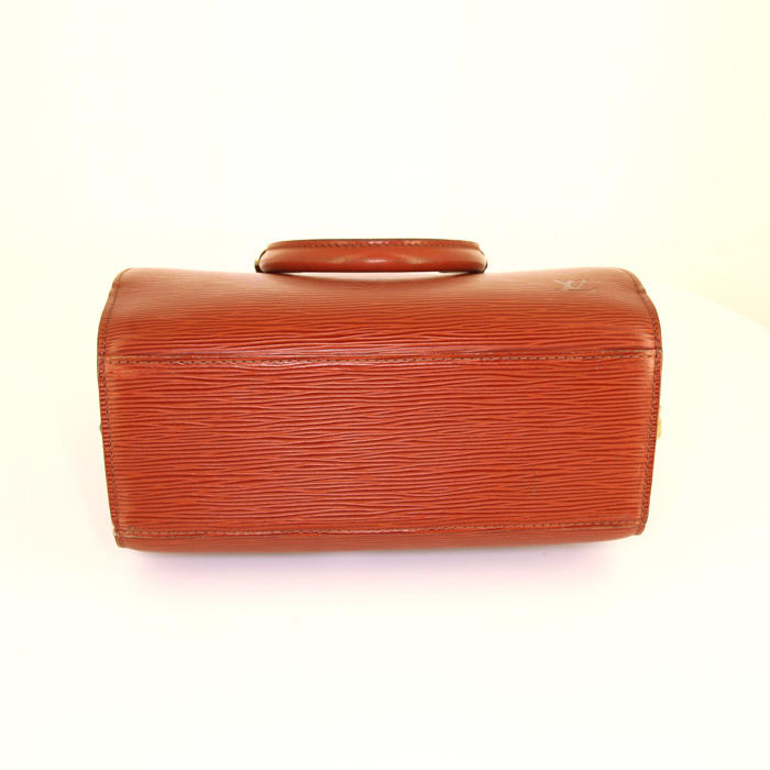 Borsa Louis Vuitton Pont Neuf in pelle Epi marrone - Detail D4