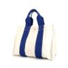 Sac cabas Hermes Toto Bag - Shop Bag en toile blanche et bleue - 00pp thumbnail