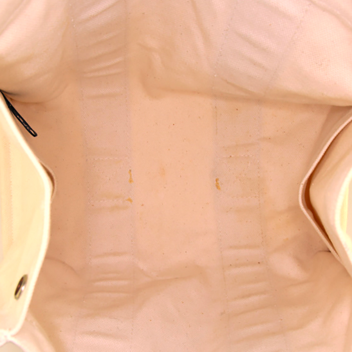 Shopping bag Hermes Toto Bag - Shop Bag in tela bianca e blu - Detail D2