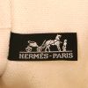 Sac cabas Hermes Toto Bag - Shop Bag en toile blanche et bleue - Detail D3 thumbnail