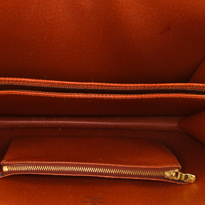 Bolso bandolera Louis Vuitton Vintage en lona Monogram marrón y cuero marrón - Detail D2