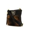 Prada Nylon shoulder bag in black canvas and furr and leather - 00pp thumbnail